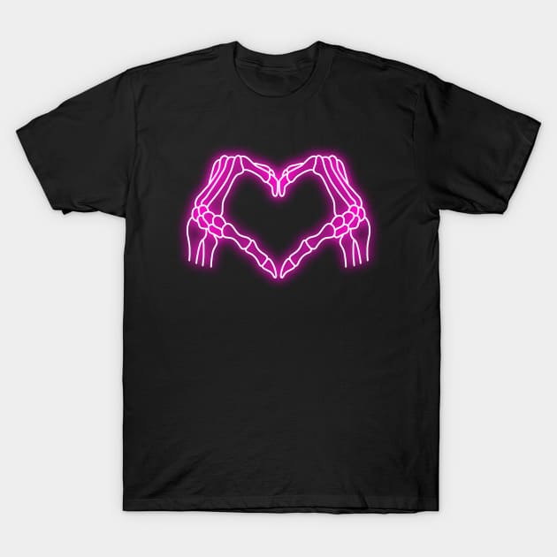 Heart Bones Neon Sign T-Shirt by jocela.png